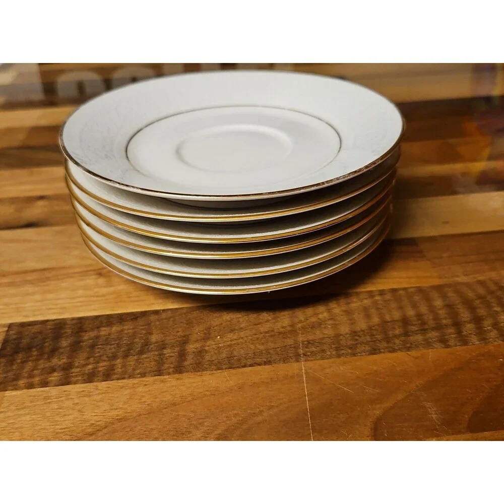 Set of 6 Vintage Noritake Ivory China Tulane 7562 6